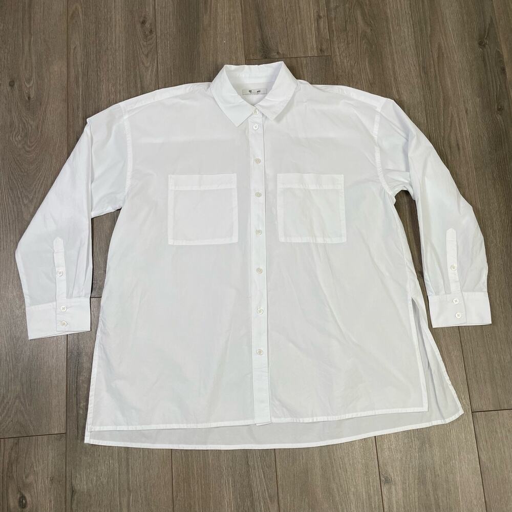 Madewell Oversized Long Sleeve Straight Hem Button Up Shirt US Women's XS New - Picture 2 of 5
